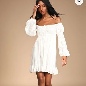 Lulus white off the shoulder dress